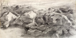 Boulders on roadside
pencil